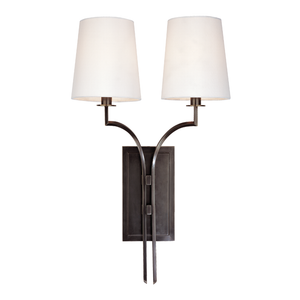 Glenford Wall Sconce 13" in bronze shown from a second angle to highlight the arm curve and shade silhouette.