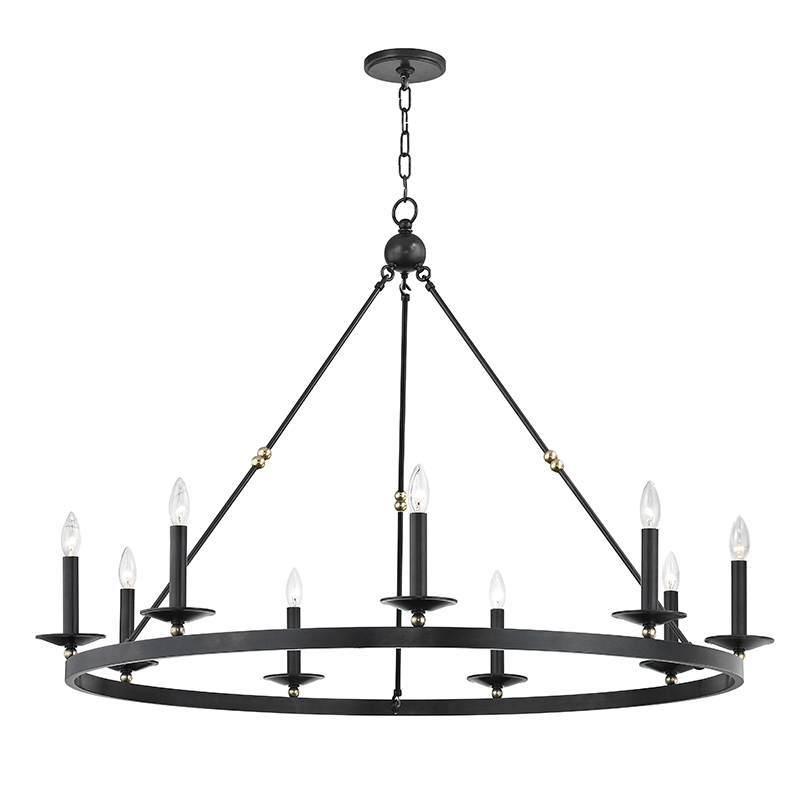 Allendale Chandelier 46.25" x 32.25" in aged brass — a Hudson Valley chandelier for dining rooms, entries, and living rooms at Laurie Yapp Home.