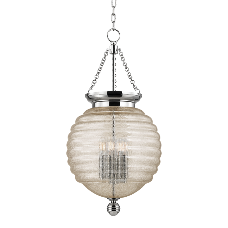 Coolidge Pendant 14" in aged brass — a Hudson Valley pendant for kitchens, entries, and dining rooms at Laurie Yapp Home.
