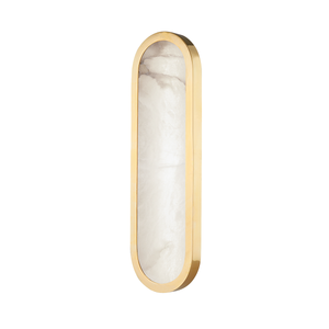 Manhasset Wall Sconce 5.75" x 18.5" in aged brass — a Hudson Valley wall sconce for bathrooms, hallways, and living rooms at Laurie Yapp Home.