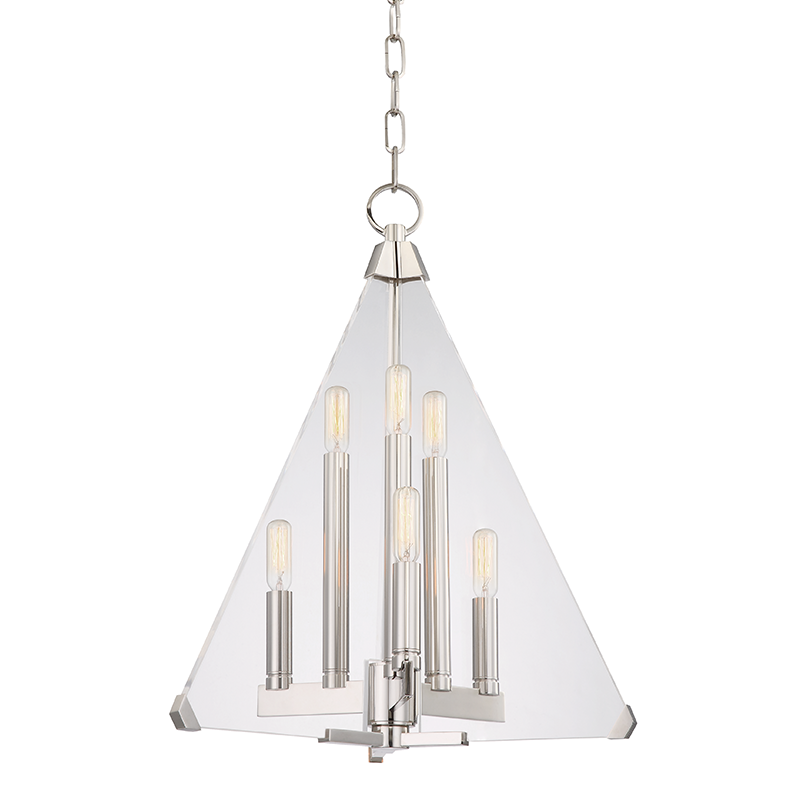 Triad Lantern in polished nickel — a Hudson Valley lantern for entries, foyers, and covered porches at Laurie Yapp Home.