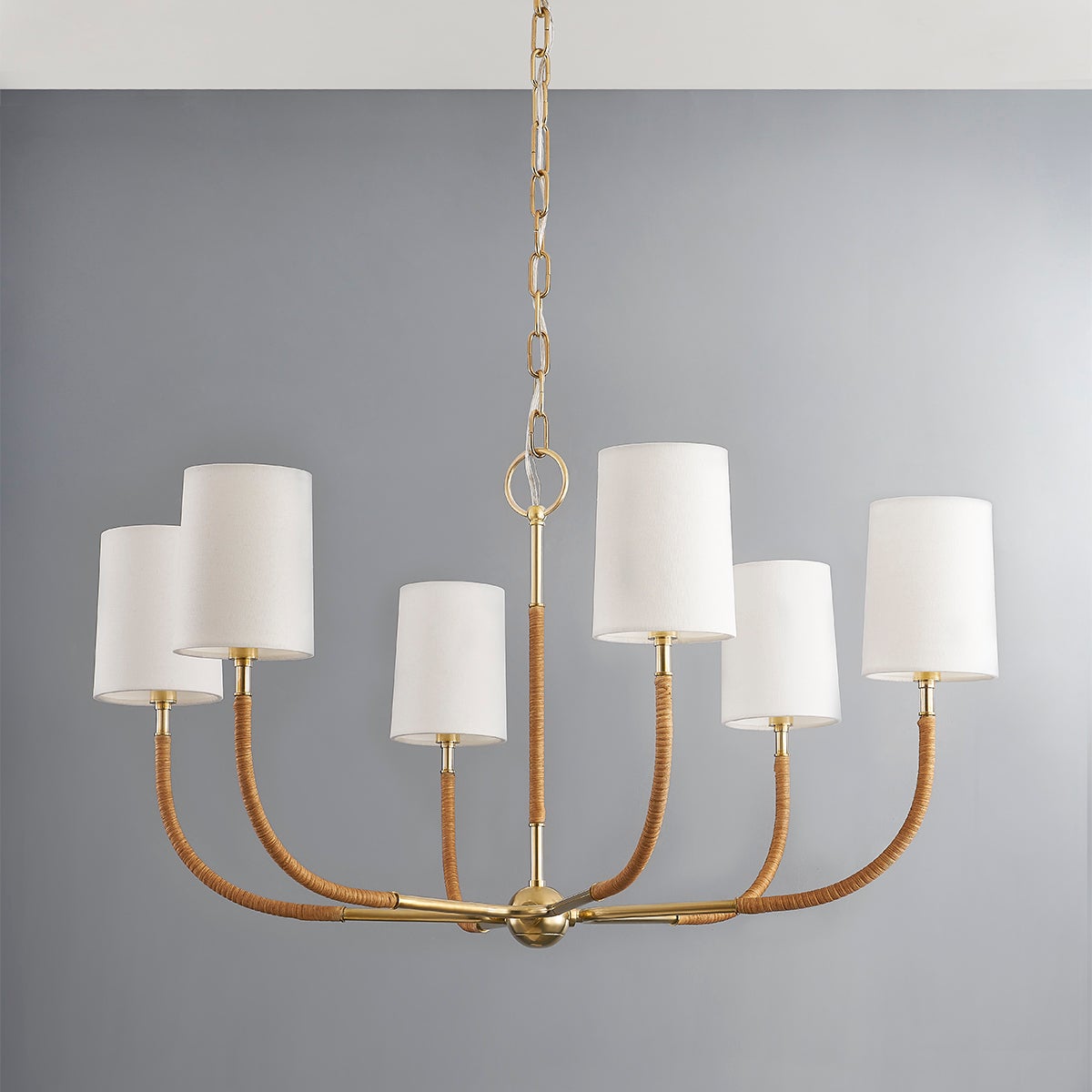 Webson Chandelier in aged brass — a Hudson Valley chandelier for dining rooms, entries, and living rooms at Laurie Yapp Home.