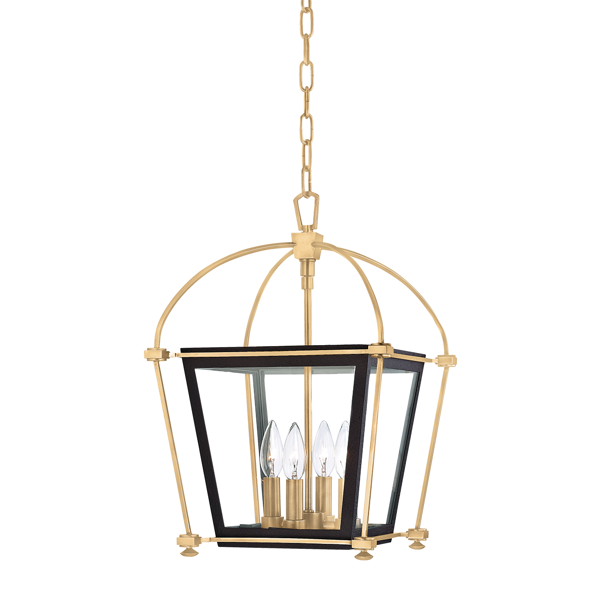 Hollis Lantern 12.75" in aged brass — a Hudson Valley lantern for entries, foyers, and covered porches at Laurie Yapp Home.