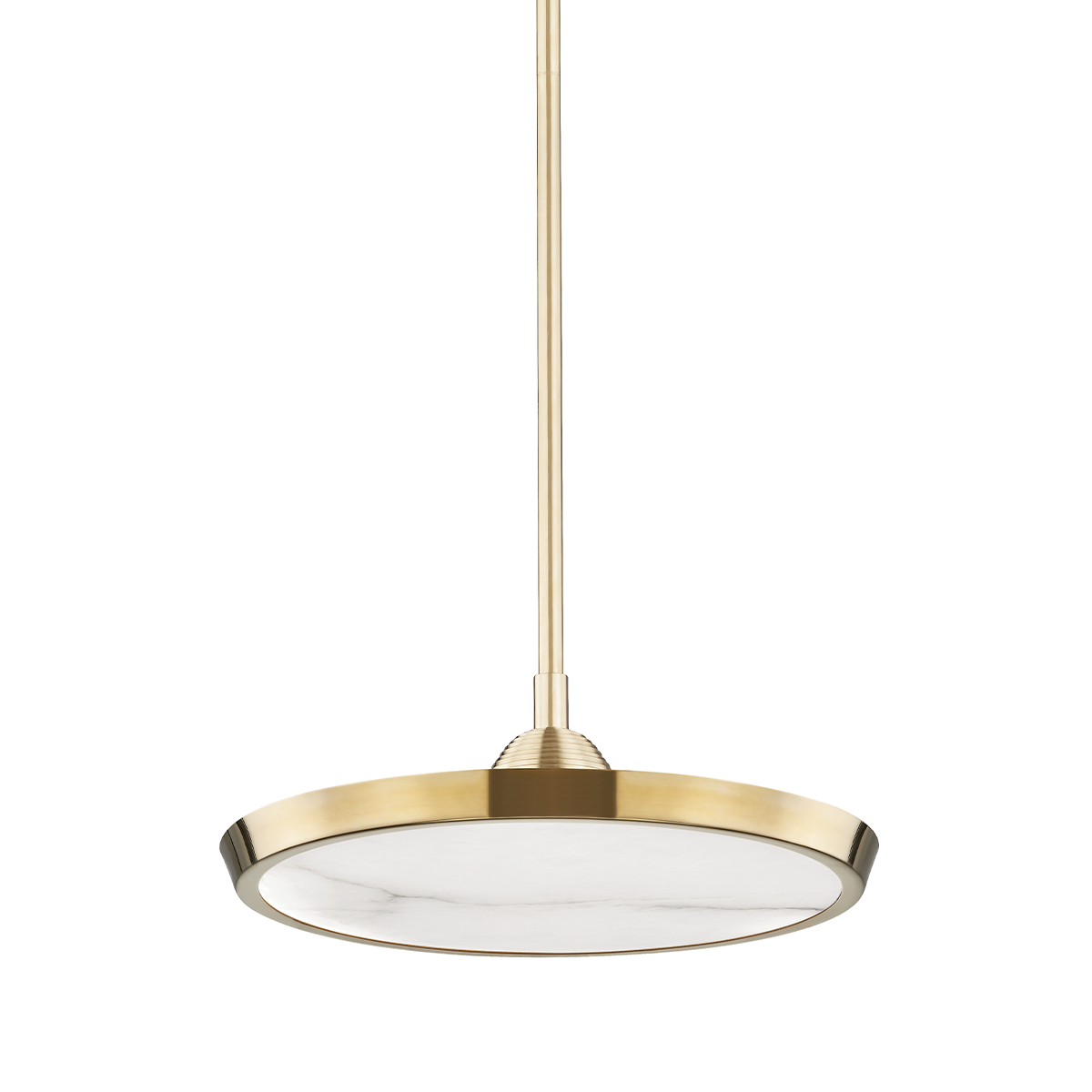 Draper Pendant 15.5" in aged brass — a Hudson Valley pendant for kitchens, entries, and dining rooms at Laurie Yapp Home.