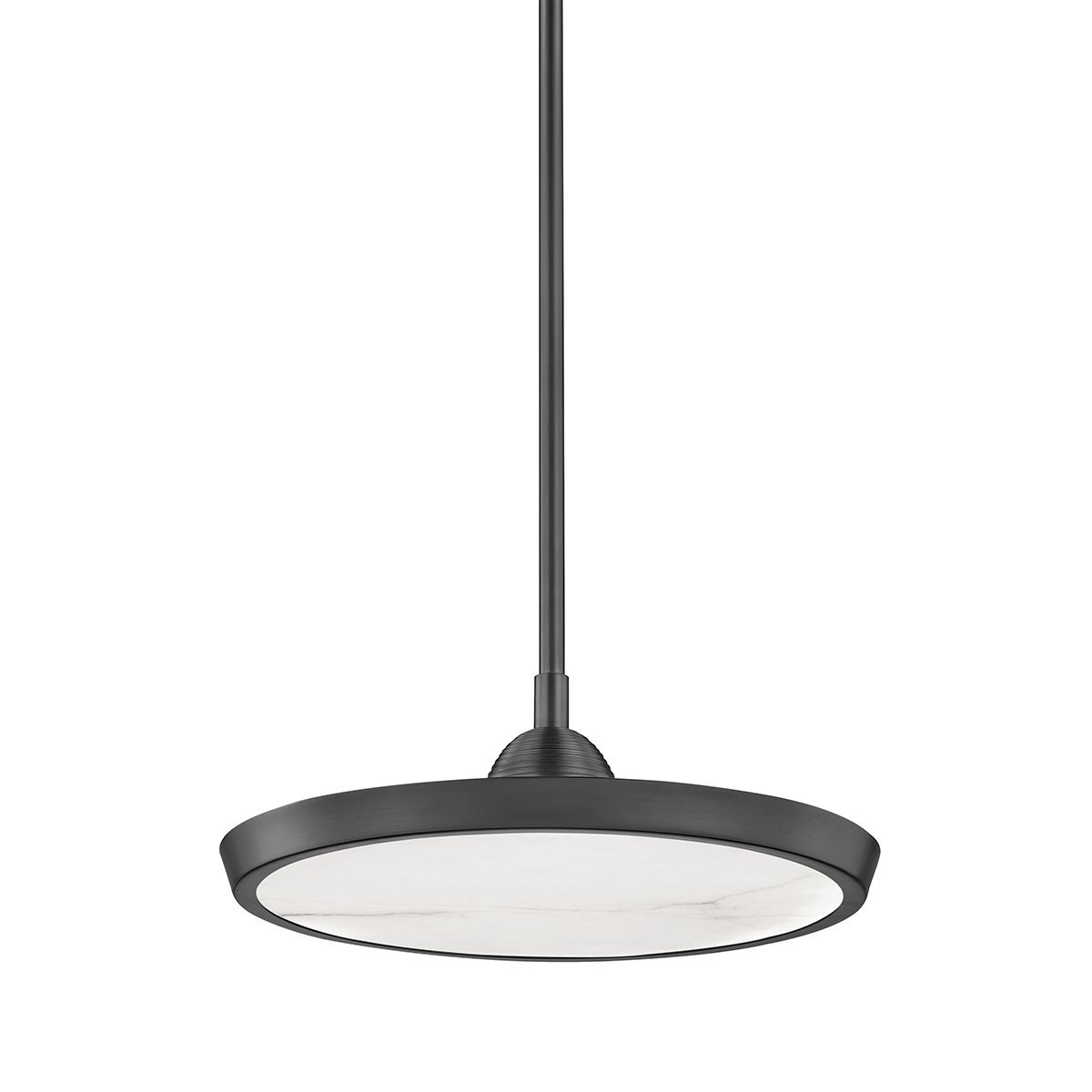 Draper Pendant 15.5" in bronze shown from a second angle to highlight the shade shape and metal detail.