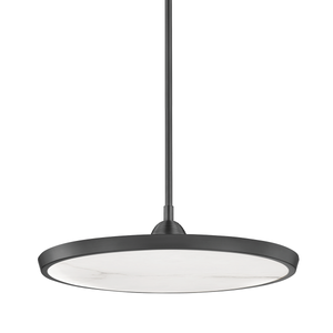 Draper Pendant 20.25" in bronze shown from a second angle to highlight the shade shape and metal detail.