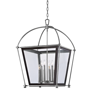 Hollis Lantern 0" in polished nickel shown from a second angle to highlight the frame and glass panel detail.