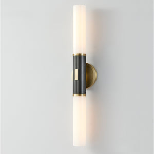 Close-up of the Crewe Wall Sconce 5" x 26.25" showing the arm curve and shade silhouette.