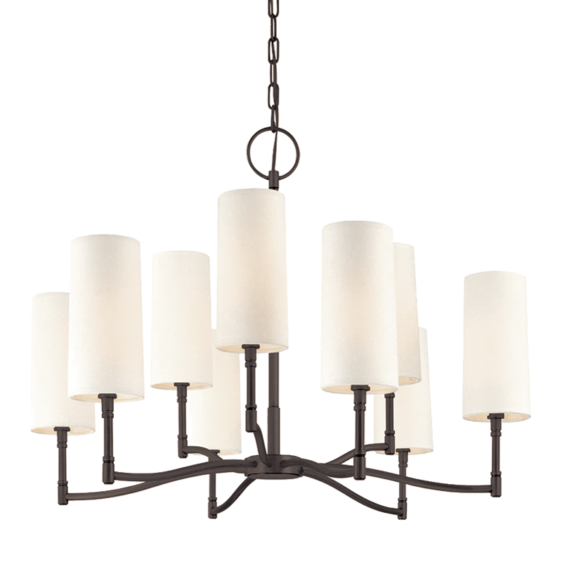 Dillon Chandelier 30" in bronze shown from a second angle to highlight the frame, arms, and shade detail.