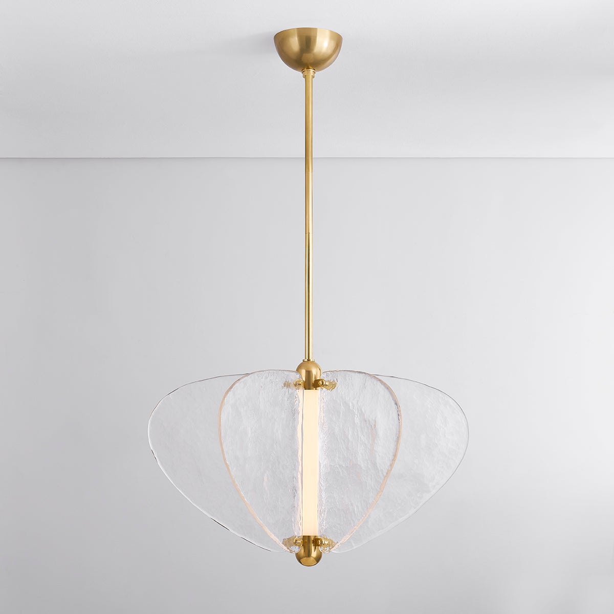 Close-up of the Freya Chandelier showing the frame, arms, and shade detail.
