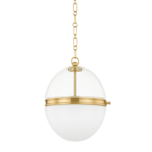 Donnell Pendant 12.5" in aged brass — a Hudson Valley pendant for kitchens, entries, and dining rooms at Laurie Yapp Home.