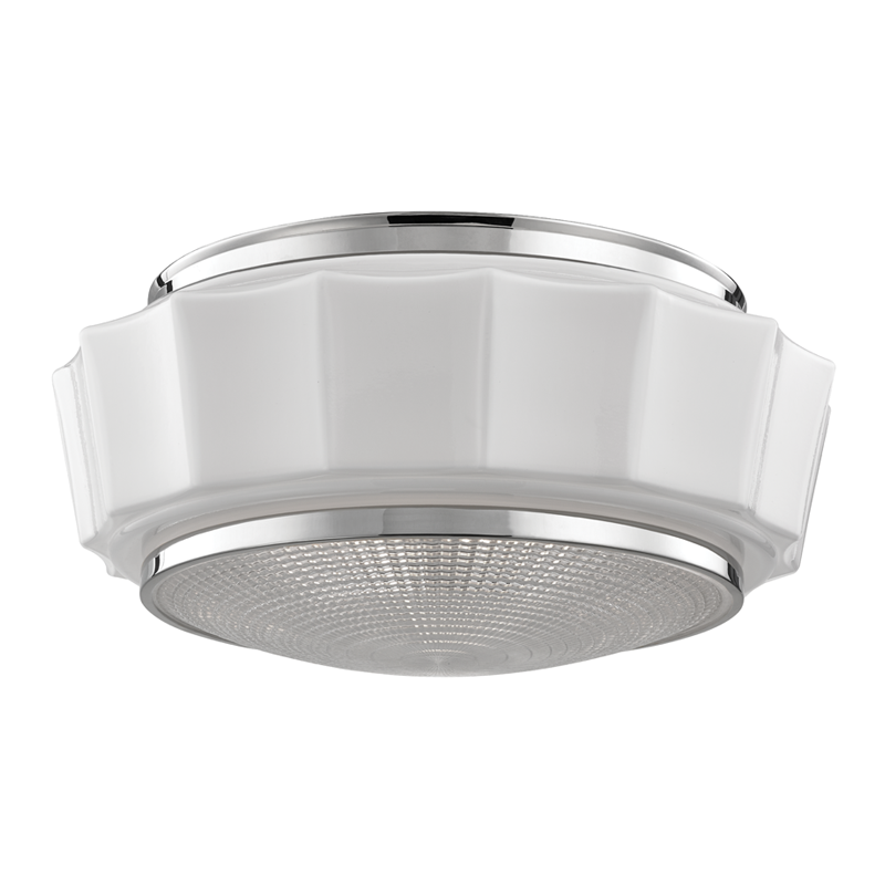 Odessa Flush Mount in polished nickel — a Hudson Valley flush mount for hallways, bedrooms, and entryways at Laurie Yapp Home.