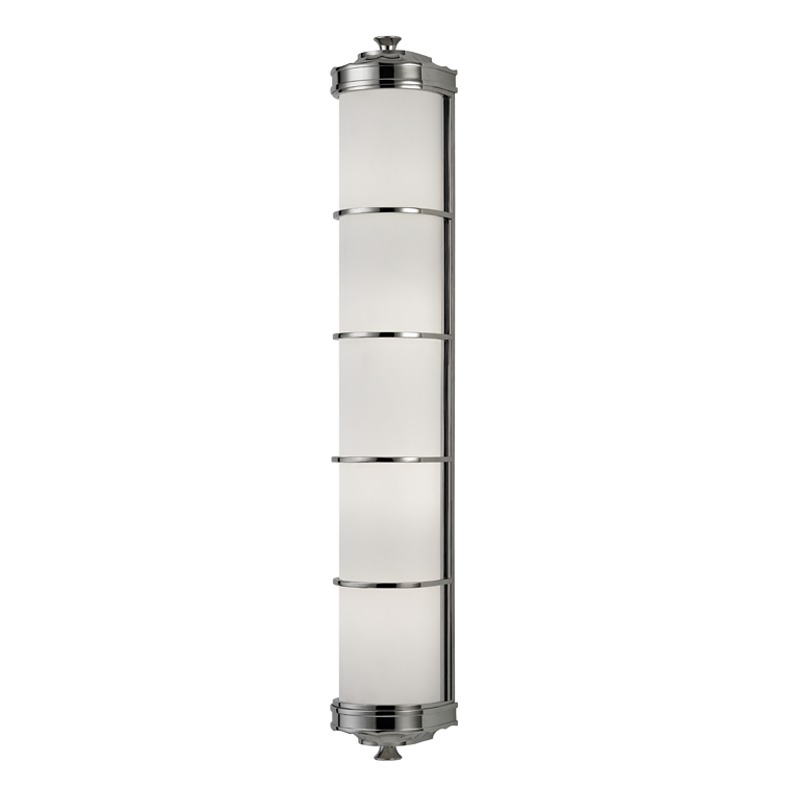 Albany Wall Sconce 4.75" x 29.75" in aged brass — a Hudson Valley wall sconce for bathrooms, hallways, and living rooms at Laurie Yapp Home.