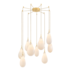 Ironwood Chandelier 30" x 38.25" in aged brass — a Hudson Valley chandelier for dining rooms, entries, and living rooms at Laurie Yapp Home.