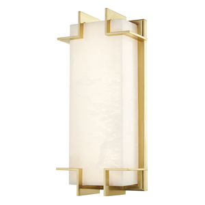Delmar Wall Sconce in aged brass — a Hudson Valley wall sconce for bathrooms, hallways, and living rooms at Laurie Yapp Home.