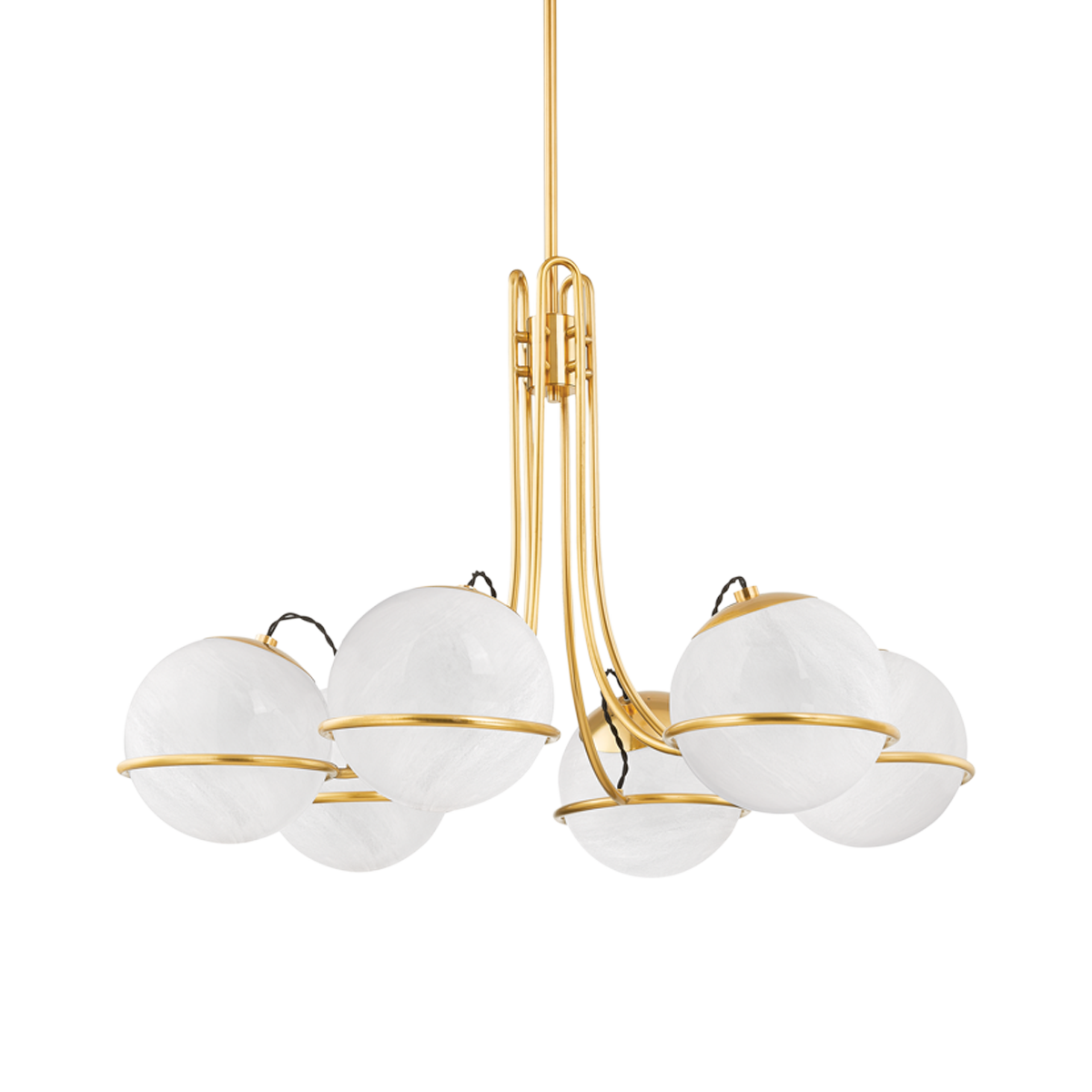 Hingham Chandelier in aged brass — a Hudson Valley chandelier for dining rooms, entries, and living rooms at Laurie Yapp Home.