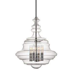 Washington Lantern 15.5" in polished nickel shown from a second angle to highlight the frame and glass panel detail.