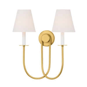 Midtown Wall Sconce in aged brass — a Hudson Valley wall sconce for bathrooms, hallways, and living rooms at Laurie Yapp Home.
