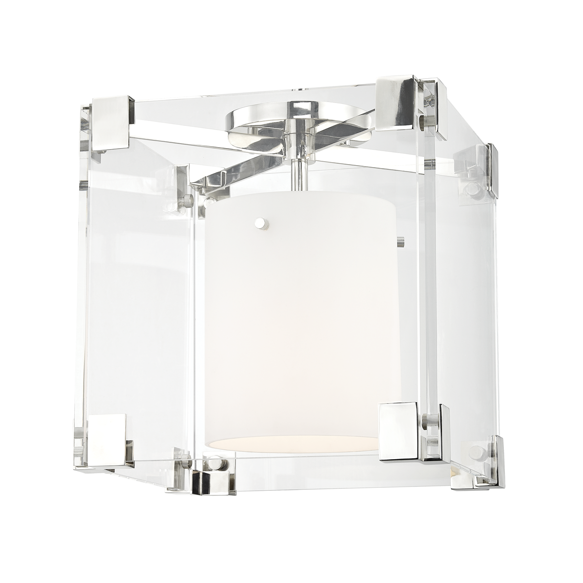 Achilles Semi Flush in polished nickel — a Hudson Valley flush mount for hallways, bedrooms, and entryways at Laurie Yapp Home.