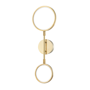 Saturn Wall Sconce in aged brass — a Hudson Valley wall sconce for bathrooms, hallways, and living rooms at Laurie Yapp Home.