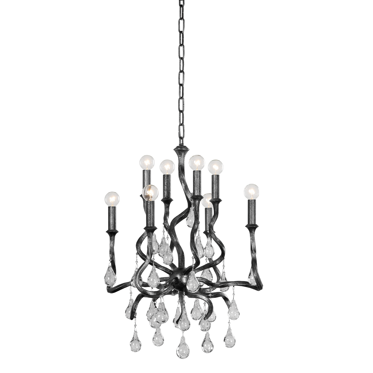 Aveline Chandelier 22" — a Corbett chandelier for dining rooms, entries, and living rooms at Laurie Yapp Home.