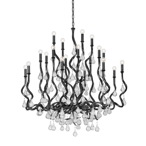 Aveline Chandelier 48" — a Corbett chandelier for dining rooms, entries, and living rooms at Laurie Yapp Home.