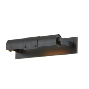 Oneonta Picture Light 15.25" in dark bronze shown from a second angle to highlight the arm curve and shade proportion.