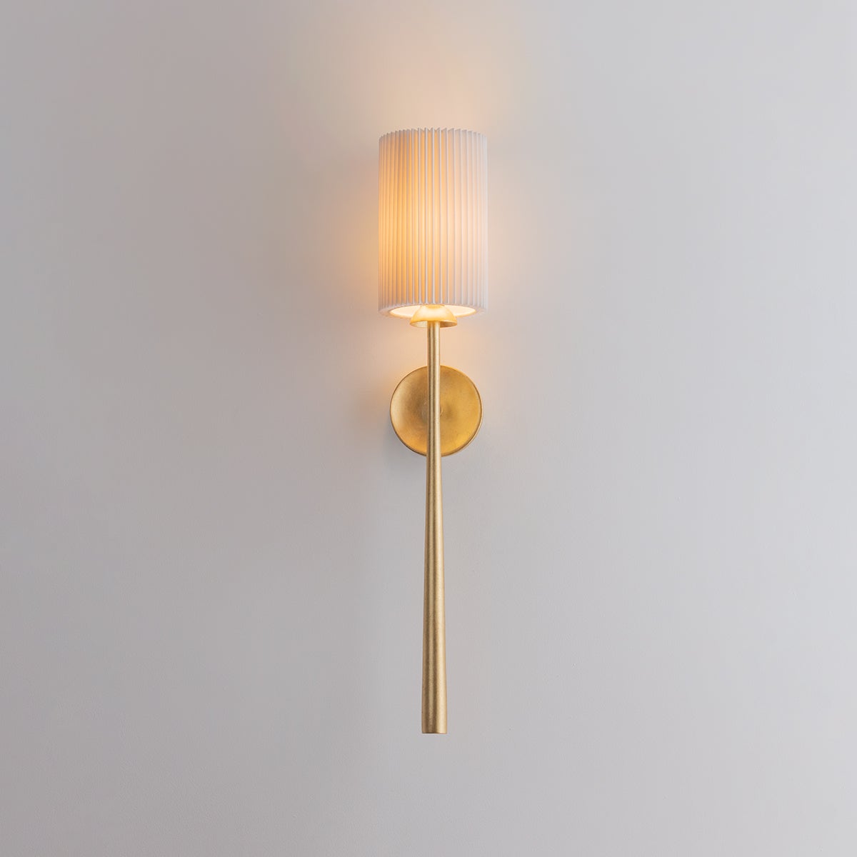 Close-up of the Sterling Wall Sconce showing the arm curve and shade silhouette.