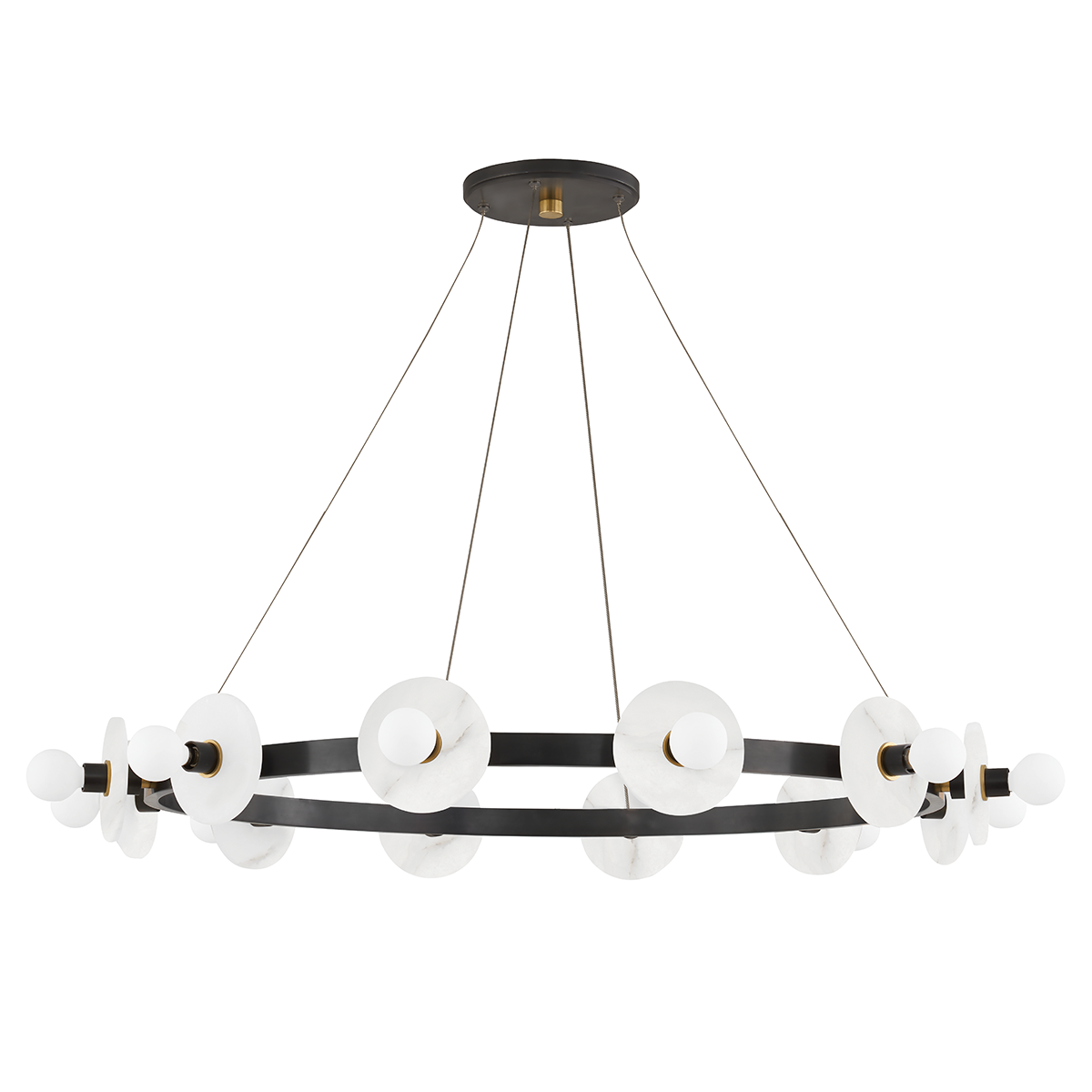 Austen Chandelier 40" x 4.75" shown from a second angle to highlight the frame, arms, and shade detail.