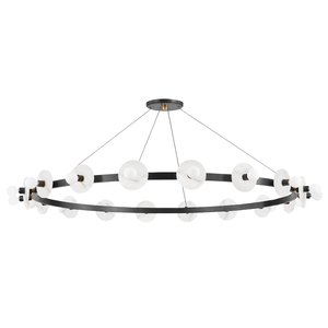 Austen Chandelier 58" x 4.75" shown from a second angle to highlight the frame, arms, and shade detail.