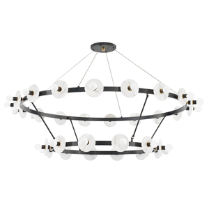Austen Chandelier 58" x 16.75" shown from a second angle to highlight the frame, arms, and shade detail.