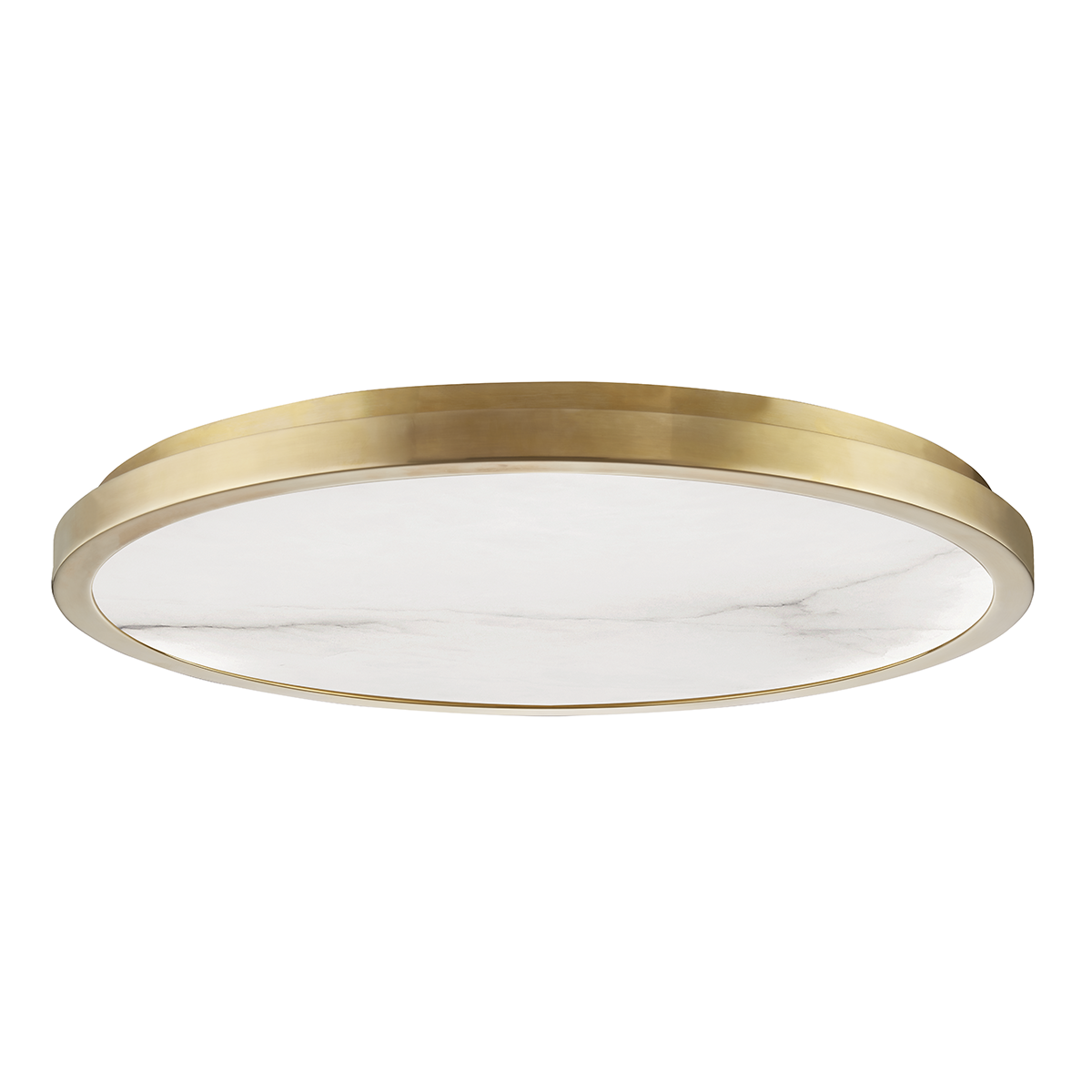 Woodhaven Flush Mount 24" in aged brass — a Hudson Valley flush mount for hallways, bedrooms, and entryways at Laurie Yapp Home.