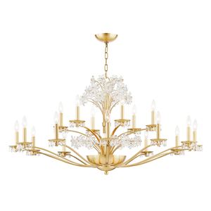 Beaumont Chandelier 48" in aged brass — a Hudson Valley chandelier for dining rooms, entries, and living rooms at Laurie Yapp Home.