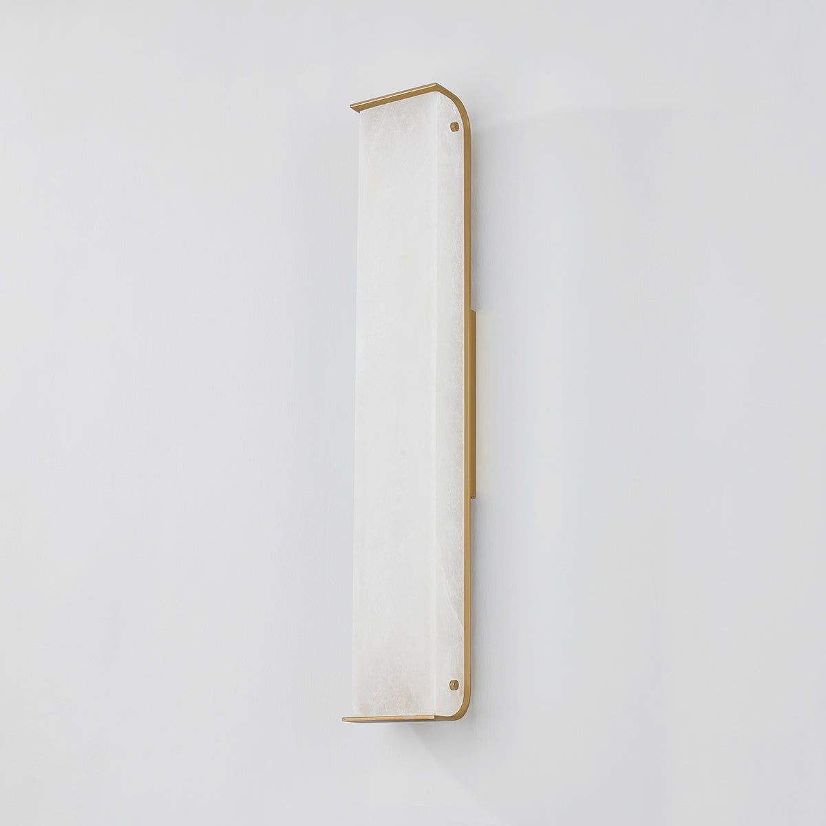 Hera Wall Sconce 4.25" x 26" shown from the front to reveal the arm curve and shade silhouette.