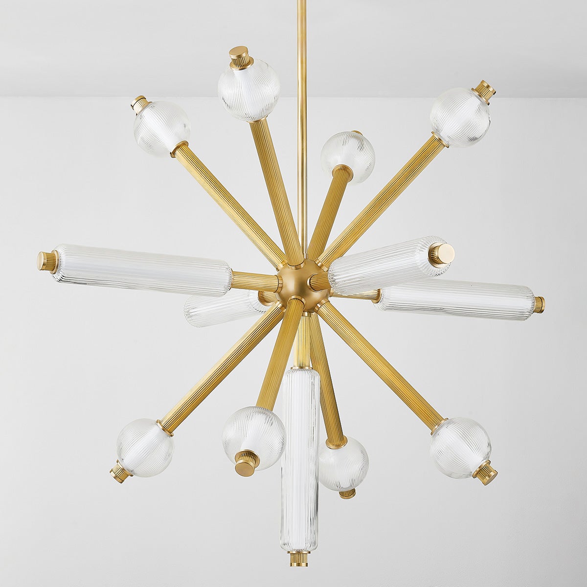 Atom Chandelier 50" — a Corbett chandelier for dining rooms, entries, and living rooms at Laurie Yapp Home.