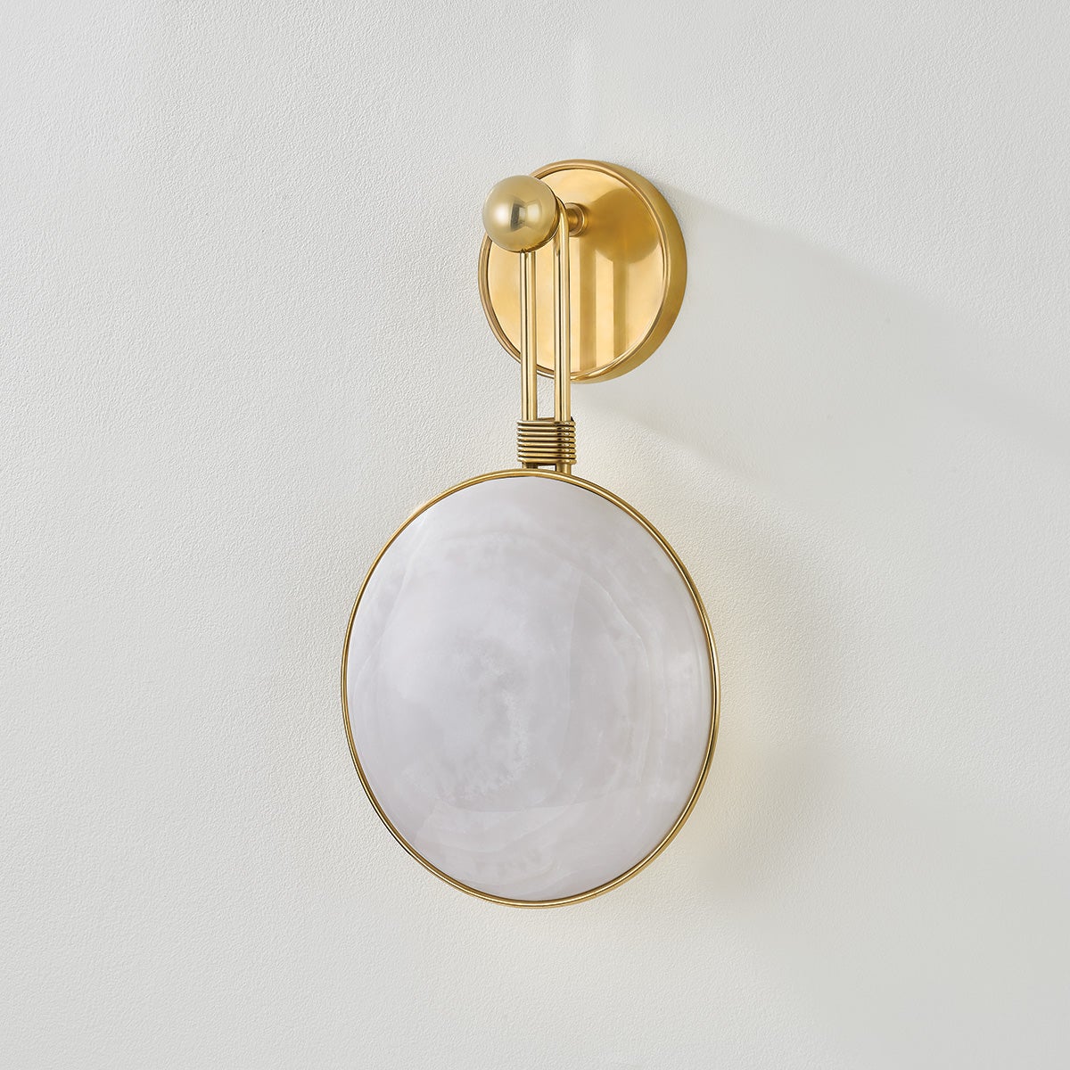 Ares Wall Sconce shown from a second angle to highlight the arm curve and shade silhouette.