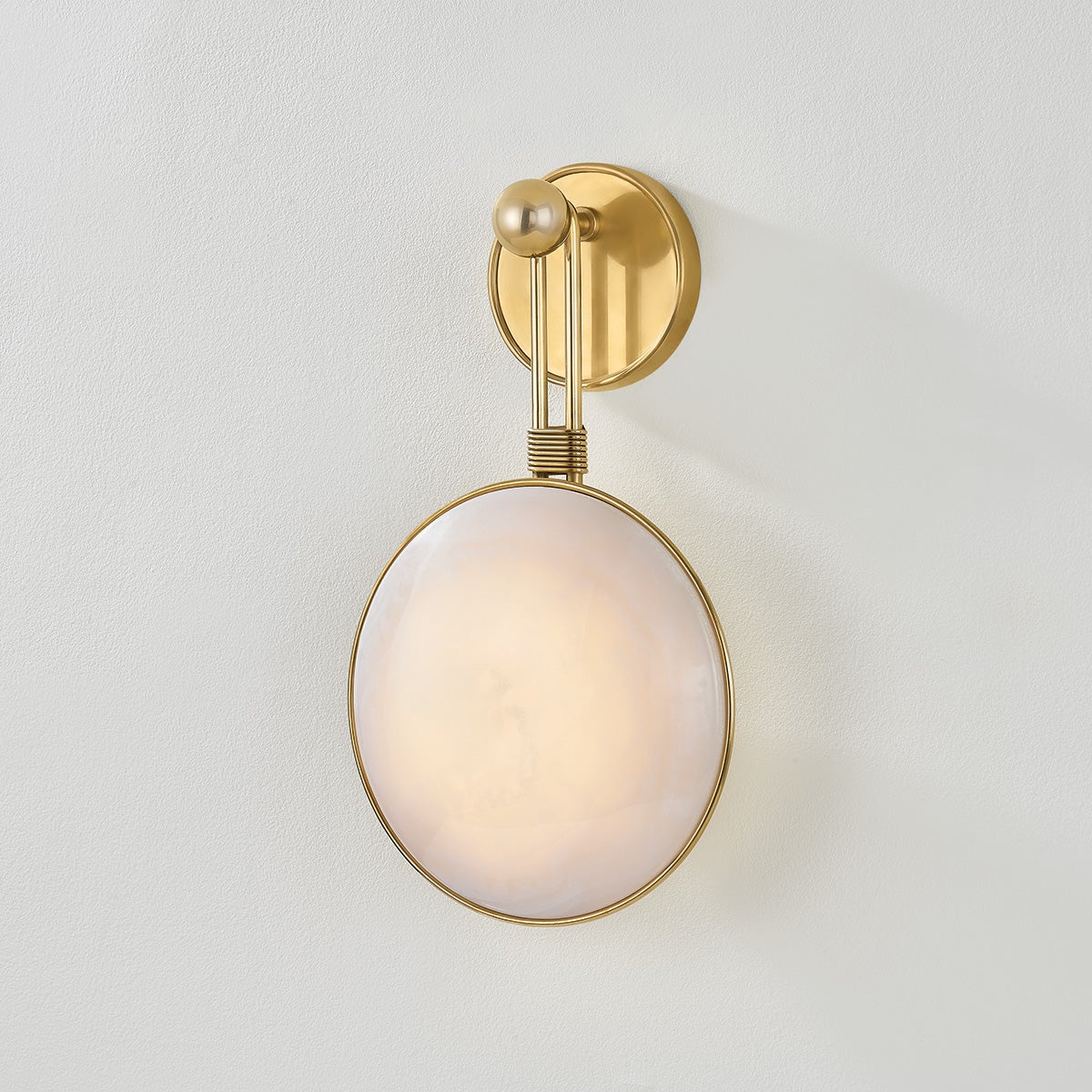 Ares Wall Sconce shown from the front to reveal the arm curve and shade silhouette.