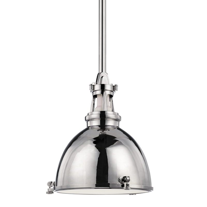 Massena Pendant 13.5" in aged brass — a Hudson Valley pendant for kitchens, entries, and dining rooms at Laurie Yapp Home.