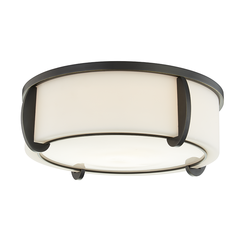 Talon Flush Mount in aged brass — a Hudson Valley flush mount for hallways, bedrooms, and entryways at Laurie Yapp Home.