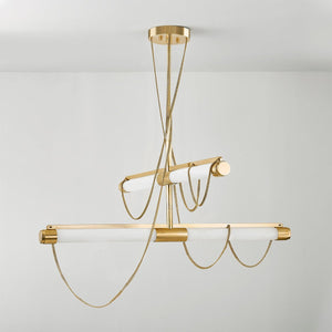 Lariat Chandelier shown from a second angle to highlight the frame, arms, and shade detail.