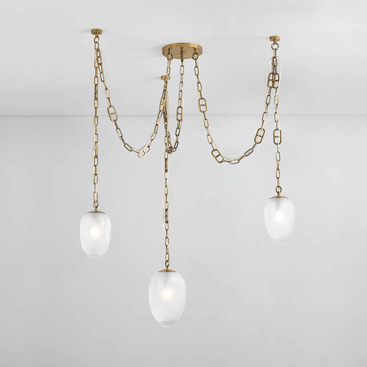 Daith Chandelier 48" shown from the front to reveal the frame, arms, and shade detail.
