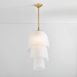 Hela Pendant 18" shown from the front to reveal the shade shape and metal detail.