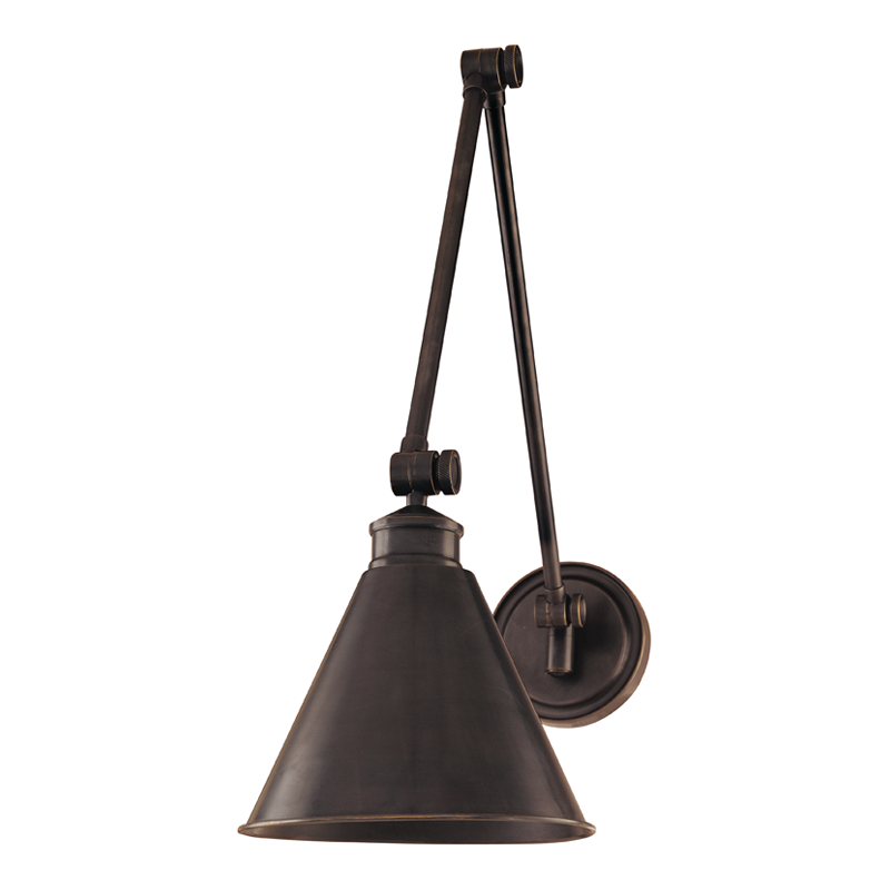 Exeter Wall Sconce 8" x 19" in bronze — a Hudson Valley wall sconce for bathrooms, hallways, and living rooms at Laurie Yapp Home.