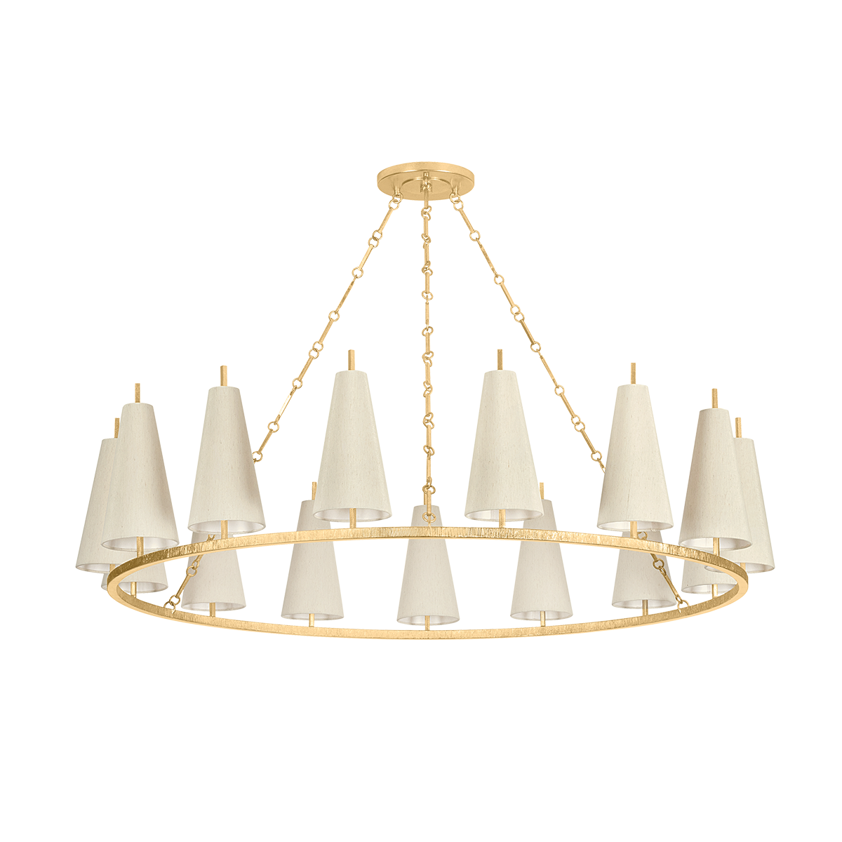 Tirana Chandelier 54.75" x 13.5" — a Corbett chandelier for dining rooms, entries, and living rooms at Laurie Yapp Home.