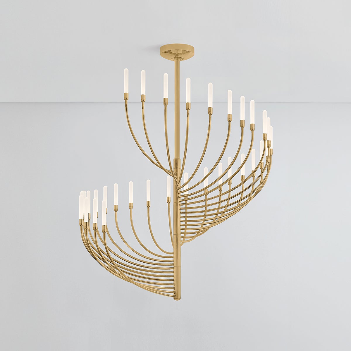 Amalthea Chandelier 42" shown from the front to reveal the frame, arms, and shade detail.