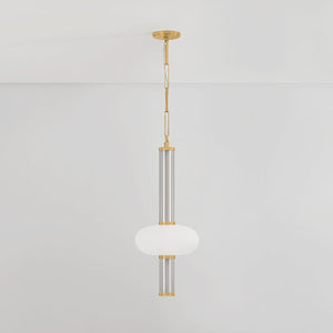 Corbin Pendant shown from a second angle to highlight the shade shape and metal detail.