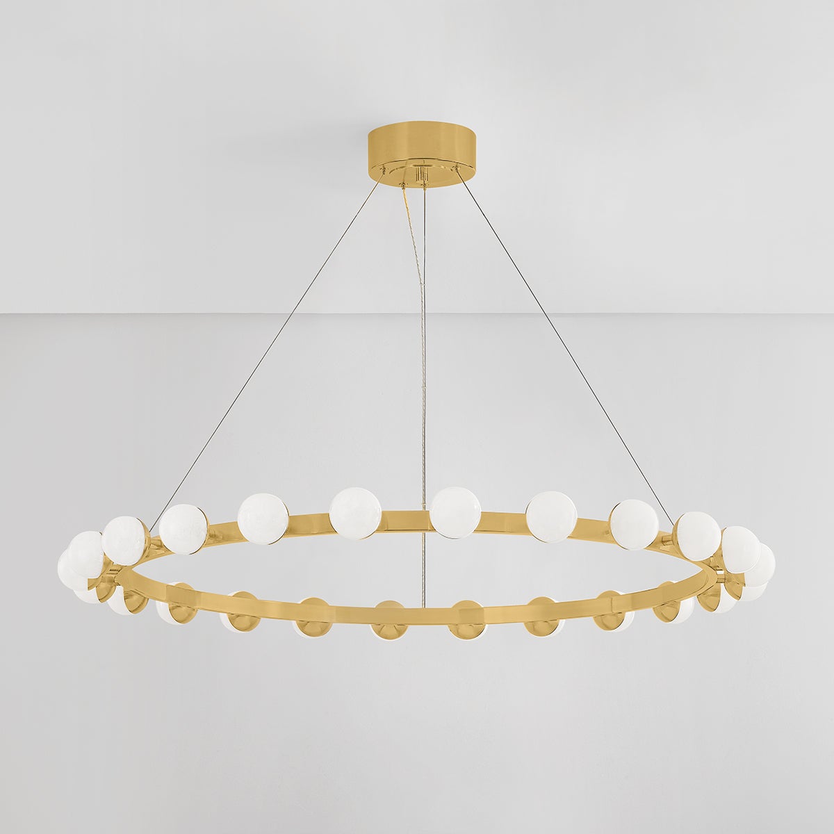Linus Chandelier 45.25" x 3" shown from a second angle to highlight the frame, arms, and shade detail.