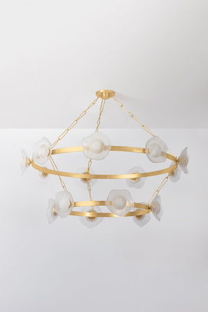 Almandine Chandelier 60.75" x 26" shown from a second angle to highlight the frame, arms, and shade detail.