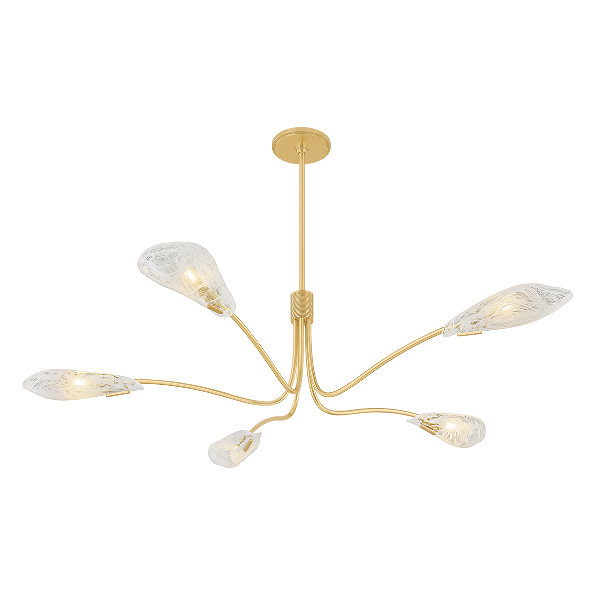 Tenafly Chandelier 56" in aged brass — a Hudson Valley chandelier for dining rooms, entries, and living rooms at Laurie Yapp Home.