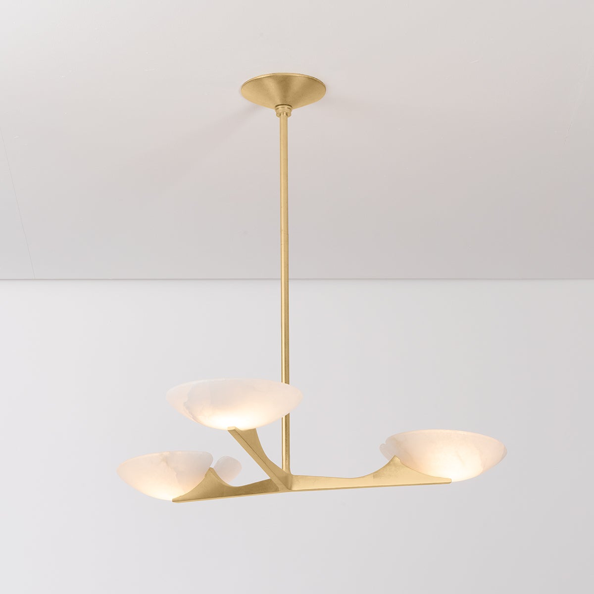 Malachite Chandelier 36.25" shown from a second angle to highlight the frame, arms, and shade detail.